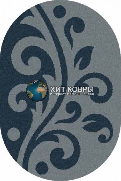 Российский ковер  овальный Platinum t621 голубой